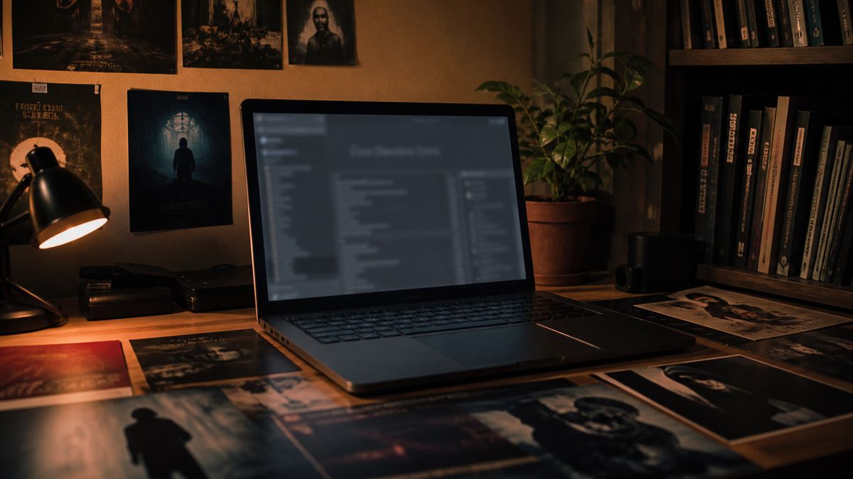 researcher examining Hidden Wiki film materials