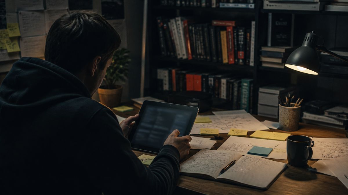 researcher studying Hidden Wiki links on tablet